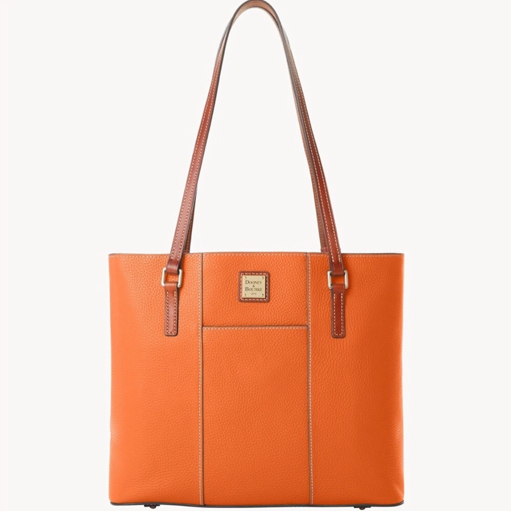 Dooney & Bourke Pebbled Leather Tote: Good used condition. Zipper closure.